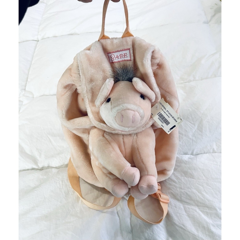 Babe Plush Pig Backpack Vintage Universal Studios Rare - Picture 2 of 6